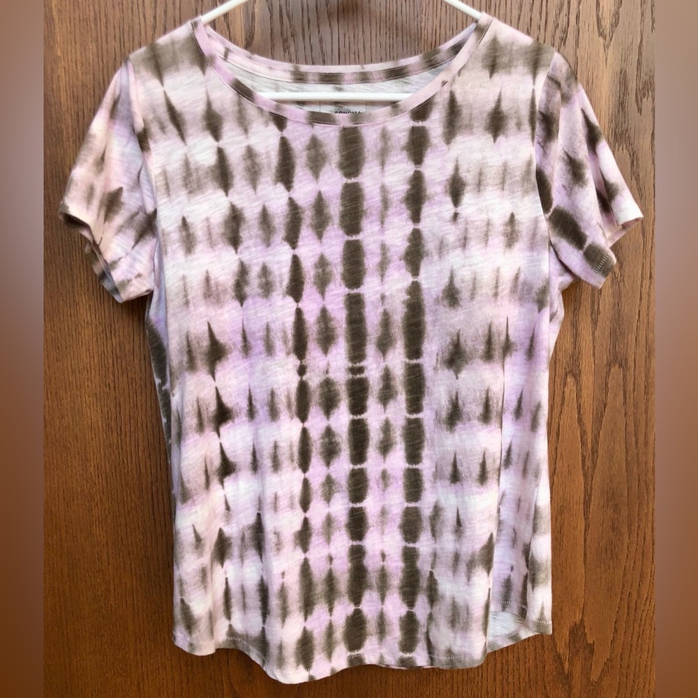 Sonoma Everyday Tee Women's Shirt Purple Black Animal Print Medium Lightweight